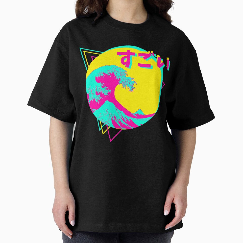 Hokusai Colorfull Japanese great wave Sugoi by WooTeeWoot