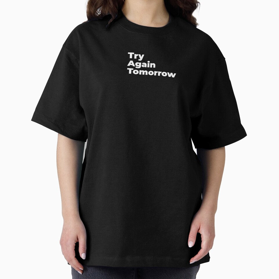 Minimalist Relatable Quote “Try Again Tomorrow" Aesthetic Typography Design by diahsariw