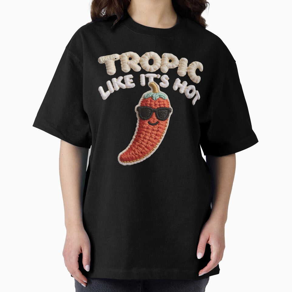Funny Chili Pepper Tropic Like It's Hot by Moss and Moon Studio