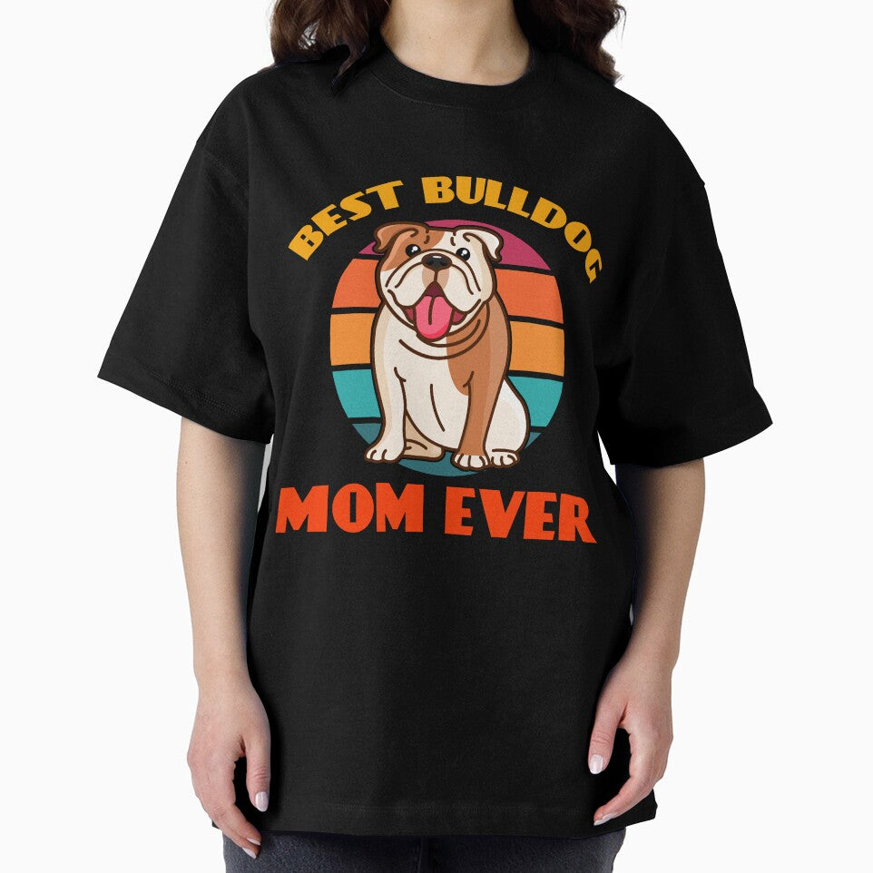 Best Bulldog Mama Mom Ever Mothers Day Dog puppy Lover Cute Sunser Retro by Meteor77