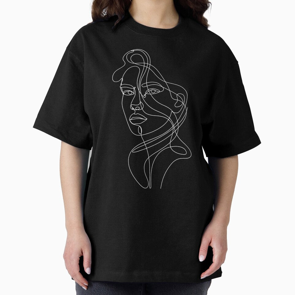 Just A White Line - Woman Face - Statuesque Woman by altandesign
