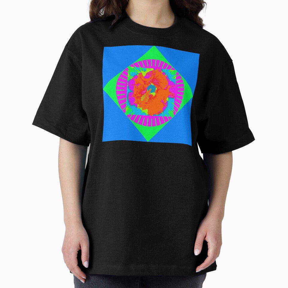 Whimsical neon colors Orange abstract flower design by Iritof by iritof