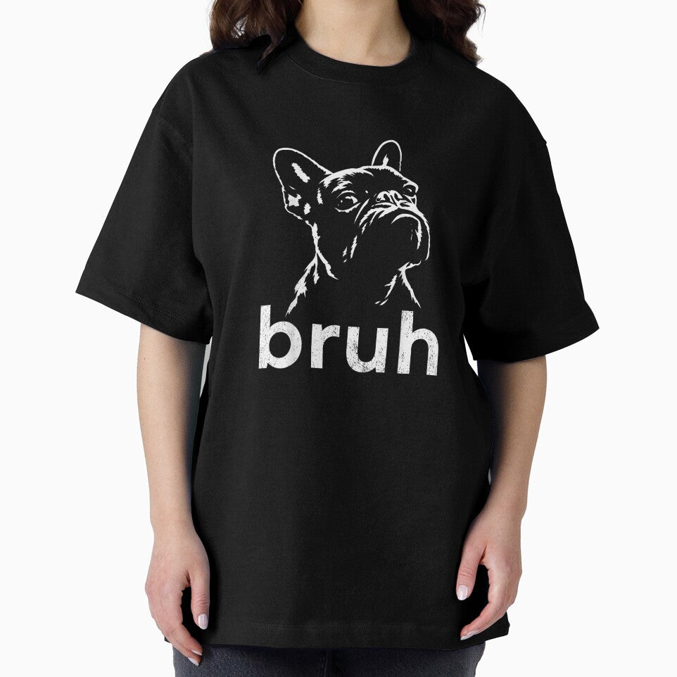 Funny French Bulldog Bruh Meme Vintage Retro Silhouette Dog Lover Gift by StanaLuis