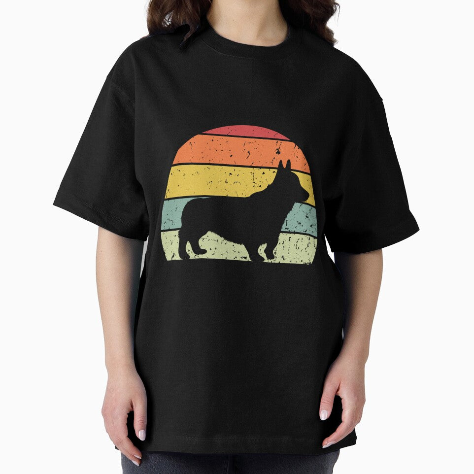 Retro Sunset Corgi Dad by Day design - black text by 29Bumblebee