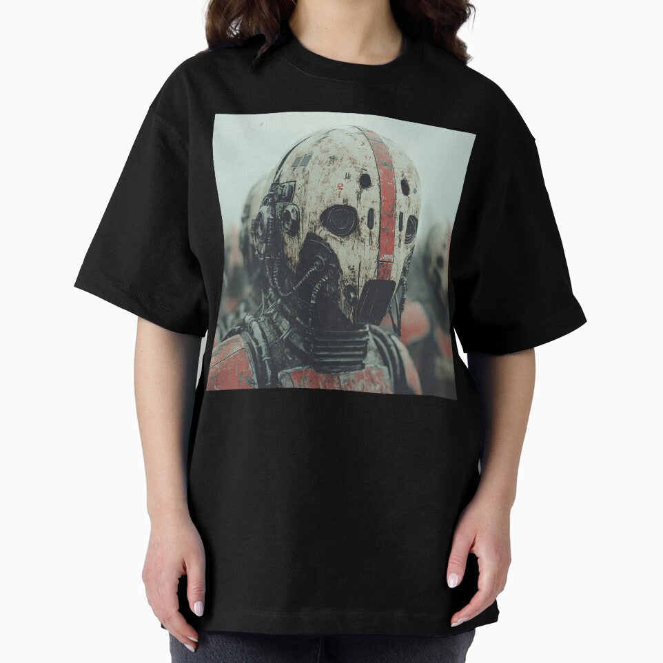 Worn Battle Robot with Red Markings by landletsy