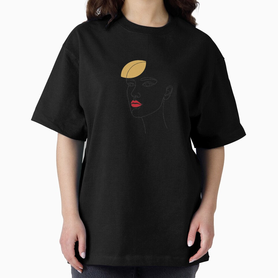 Minimalist Abstract Line Face – Modern Portrait with Bold Accent by inaveed