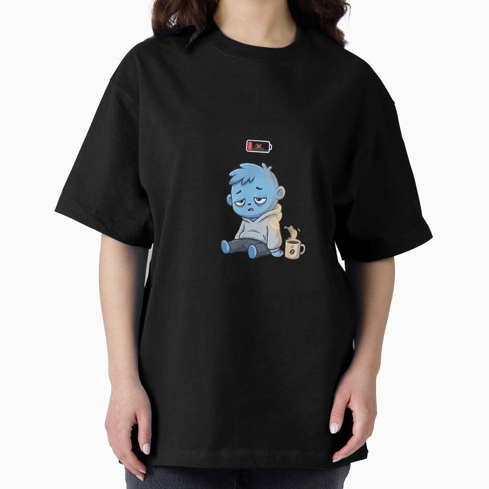 Low Social Battery Funny Introvert Coffe Energy Humor Tee T-Shirt by KTY-NUSS