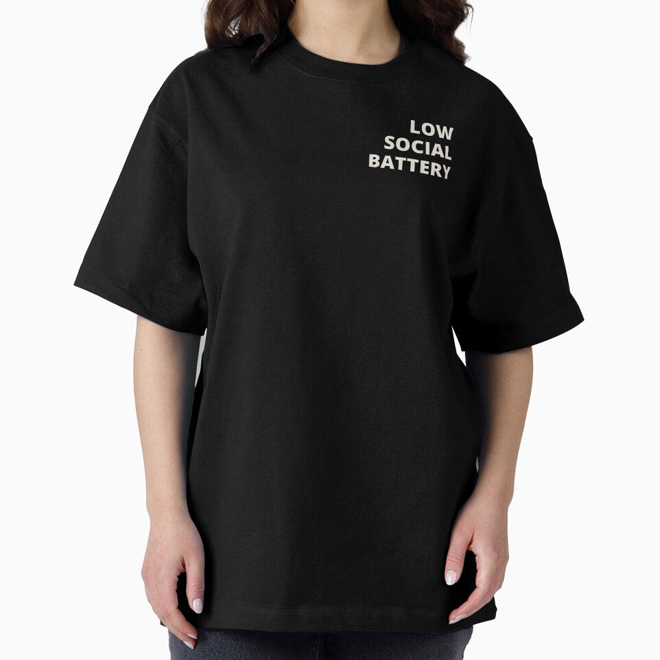 Low Social Battery – Minimal Left Chest Introvert Shirt by WallWilde