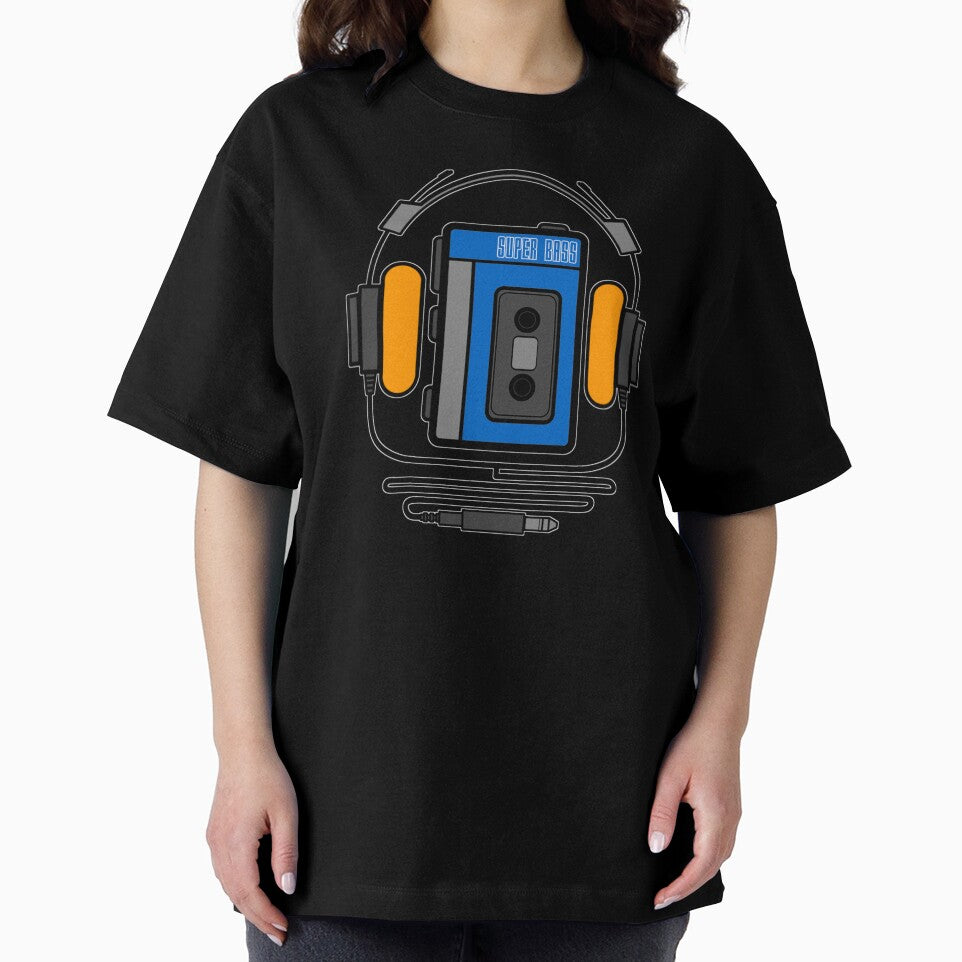 Retro 80s 90s walkman cassette tape player with headphones by smARTwork