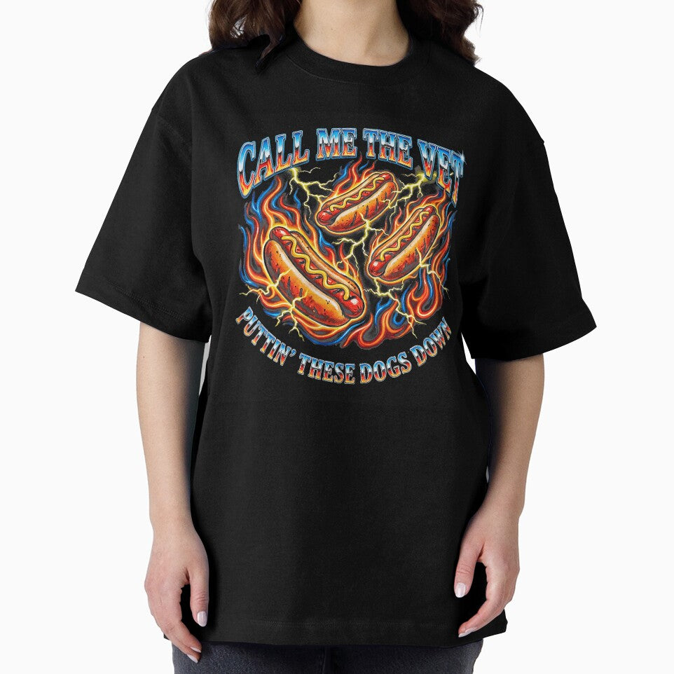 Funny Flaming Hot Dog Cartoon With Chaotic Grill Dad Energy by Masonixem