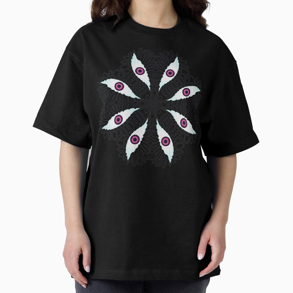 Gothic Flower With Purple Eyes - Trippy Ink And Watercolor by Boriana Giormova
