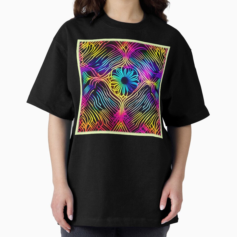 Psychedelic Neon Lines with Flower Art by Health And Fitness Posts e-Store
