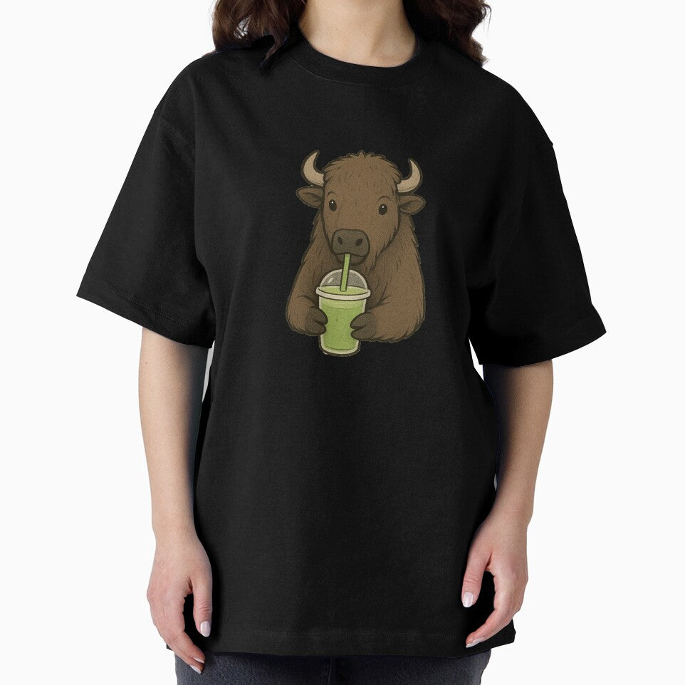 drink matcha with cute Bison by Ach&Koor