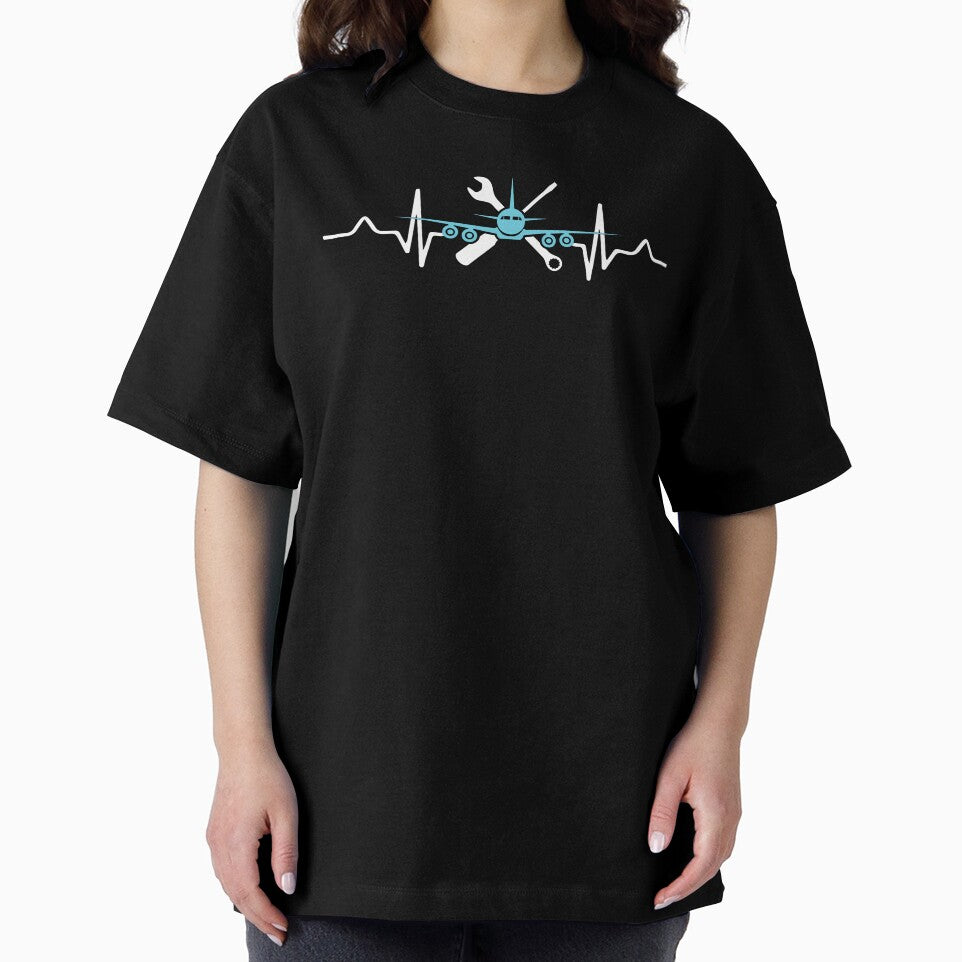 Aircraft Mechanic Heartbeat EKG Heart Rate: Funny Aviation Mechanic Gift by Adexyl