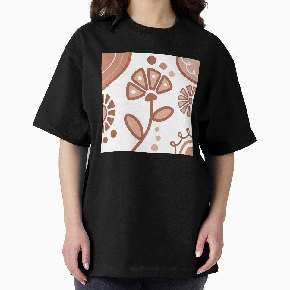 Brown And White Flower Boho Design by Sartoris Art