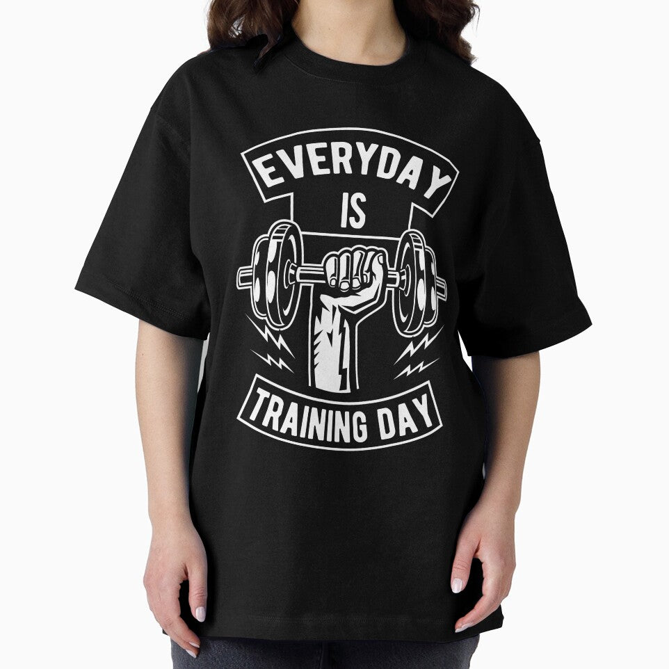 Everyday Is Training Day Funny Workout Fitness Weight Lifting Unisex T-Shirt workout lover by tempotats