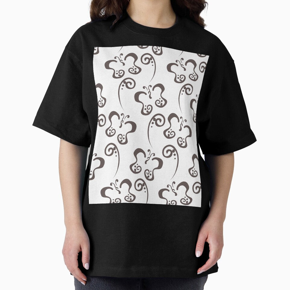 Dark Brown and White Butterfly and Scroll Pattern Pairs DE 2022 Popular Color Nomad DET697 by ColorOfTheYears