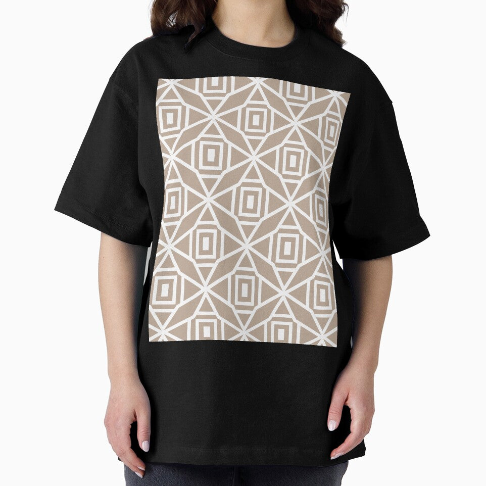 Brown and White Diamond Rectangle Pattern Pairs DE 2022 Popular Color Trail Dust DE6123 by ColorOfTheYears
