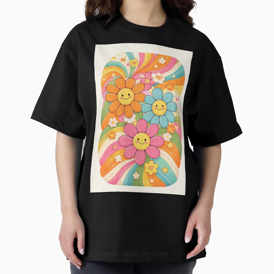 Retro Happy Flowers Pattern – Colorful 70s Groovy Aesthetic Phone Case by DrizzyV