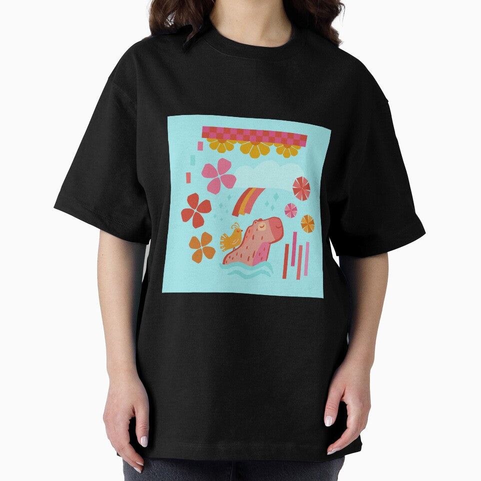 Capybara, Bird and Flowers by Stephanie McRae