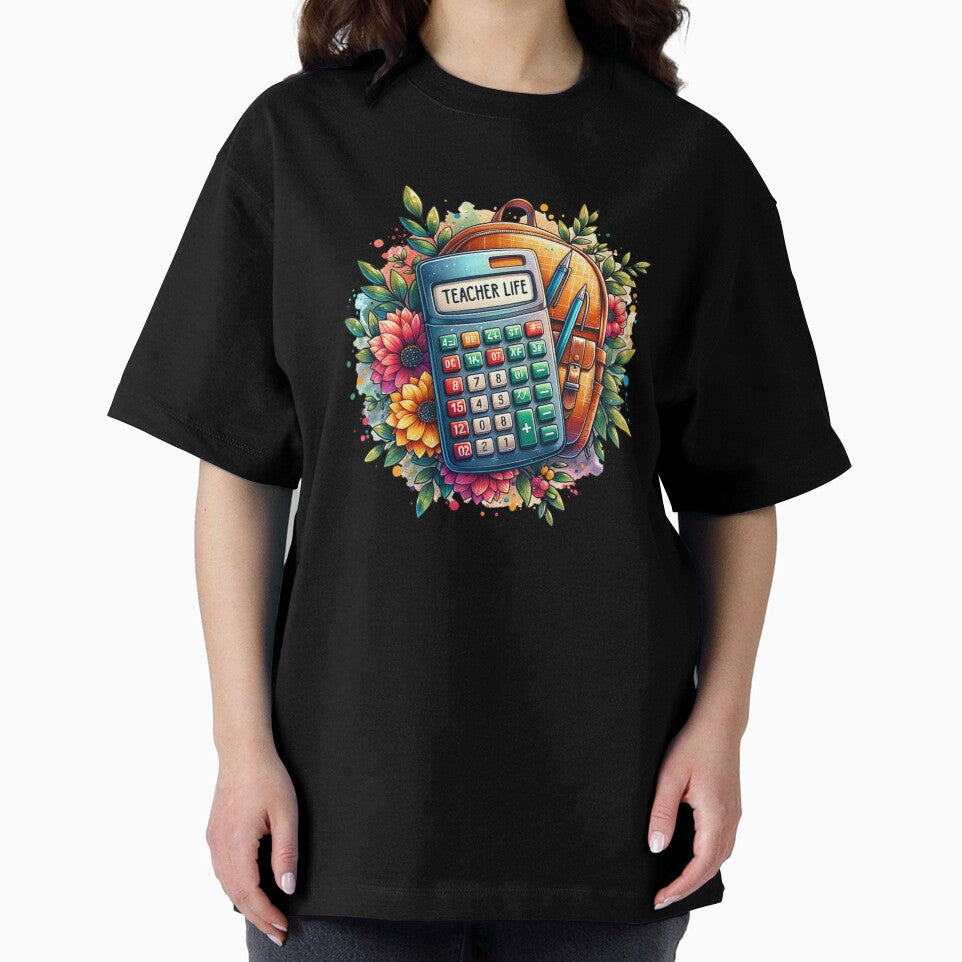 Teacher Life – Calculator & School Supplies Floral Design for Educators by artedigital99