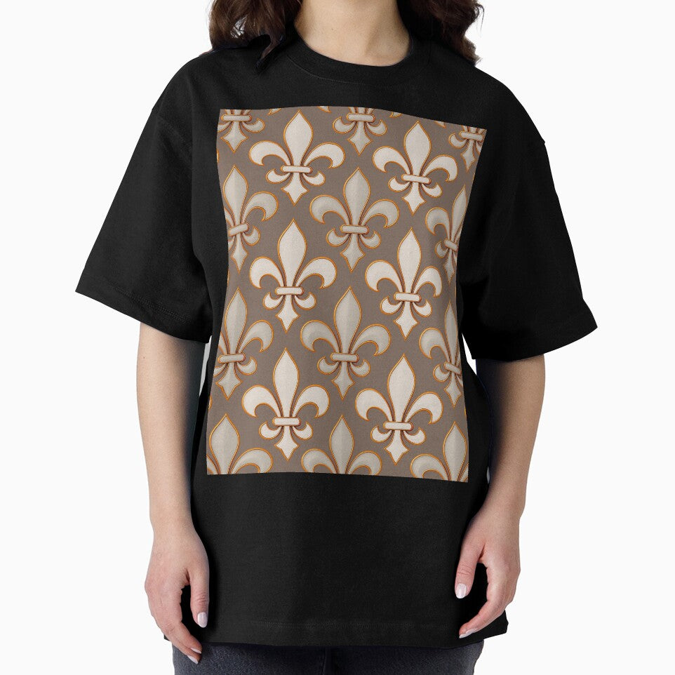 Neutral Earth Tone Fleur-de-lis Royal Design by PatternTitan