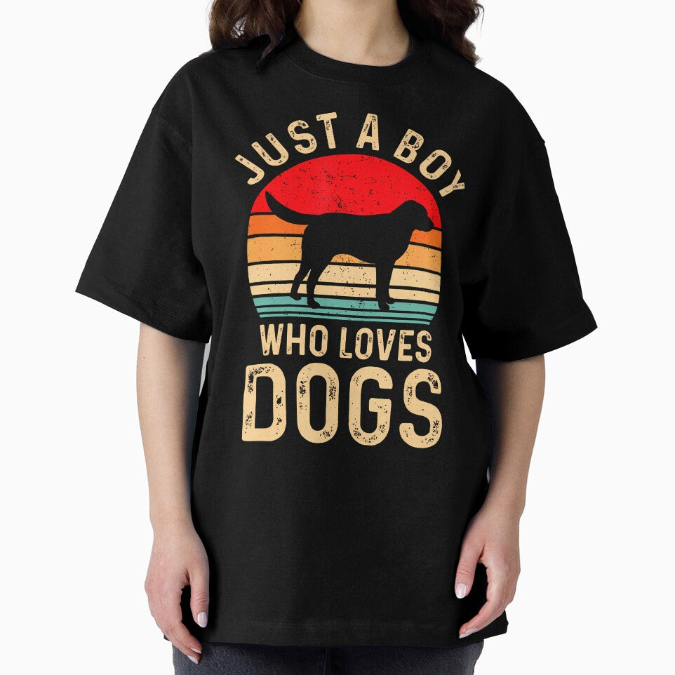 Puppy Dog Lover Boys Just A Boy Who Loves Dogs Retro by MaudeGloria