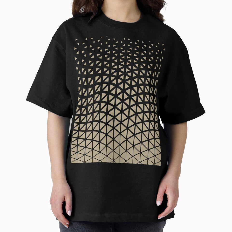 Black and Tan Triangle Wave Pattern Pairs DE 2022 Trending Color Bamboo Screen DE6193 by ColorOfTheYears