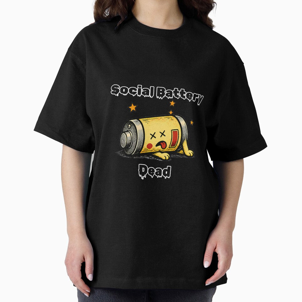 Social Battery Dead Shirt – Funny Introvert Low Energy Aesthetic Tee by DesignTeamHub