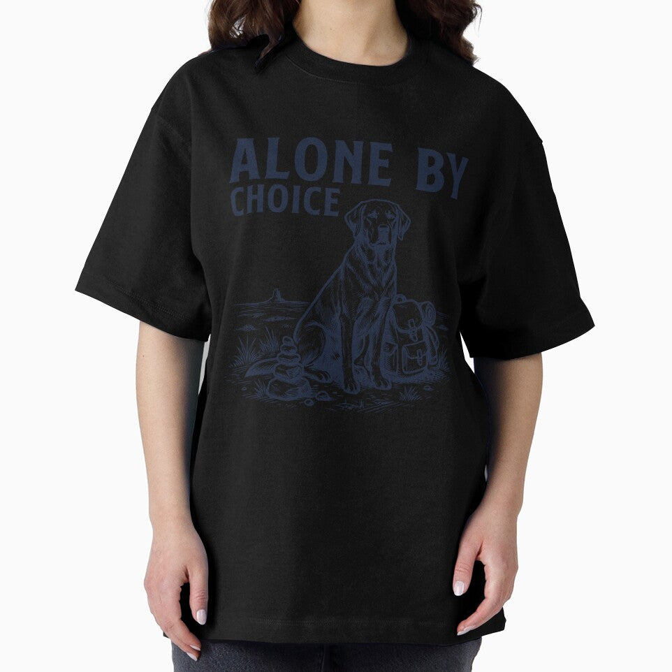 Alone By Choice Hiking Dog Sticker, Solo Trail Design by TeeVerse27