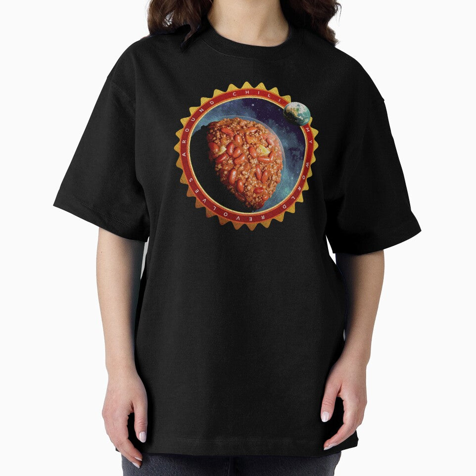 My World Revolves Around Chili – Funny Food Planet Tee by Spaabus