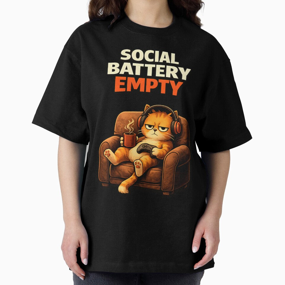 Social Battery Empty Cat by Stikaro