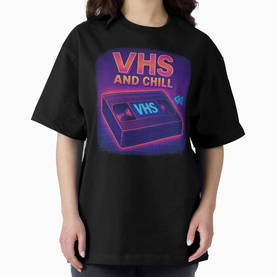 VHS AND CHILL - neon retro style by KrissGraphShop