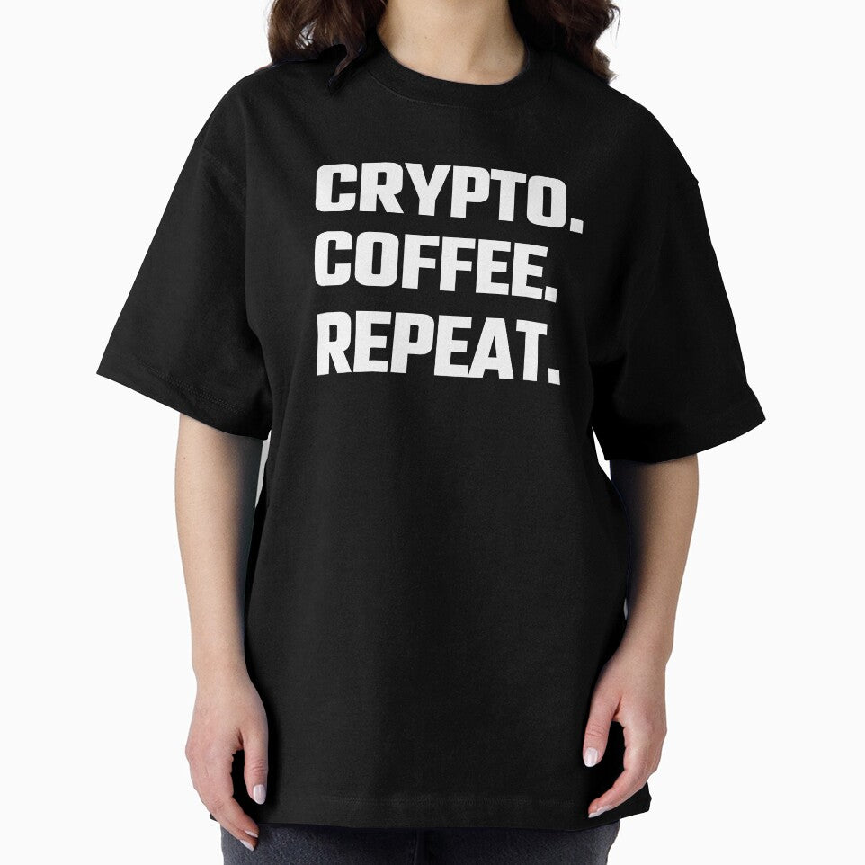 Crypto.  Coffee.  Repeat.  - White Text by Fight The Shirts