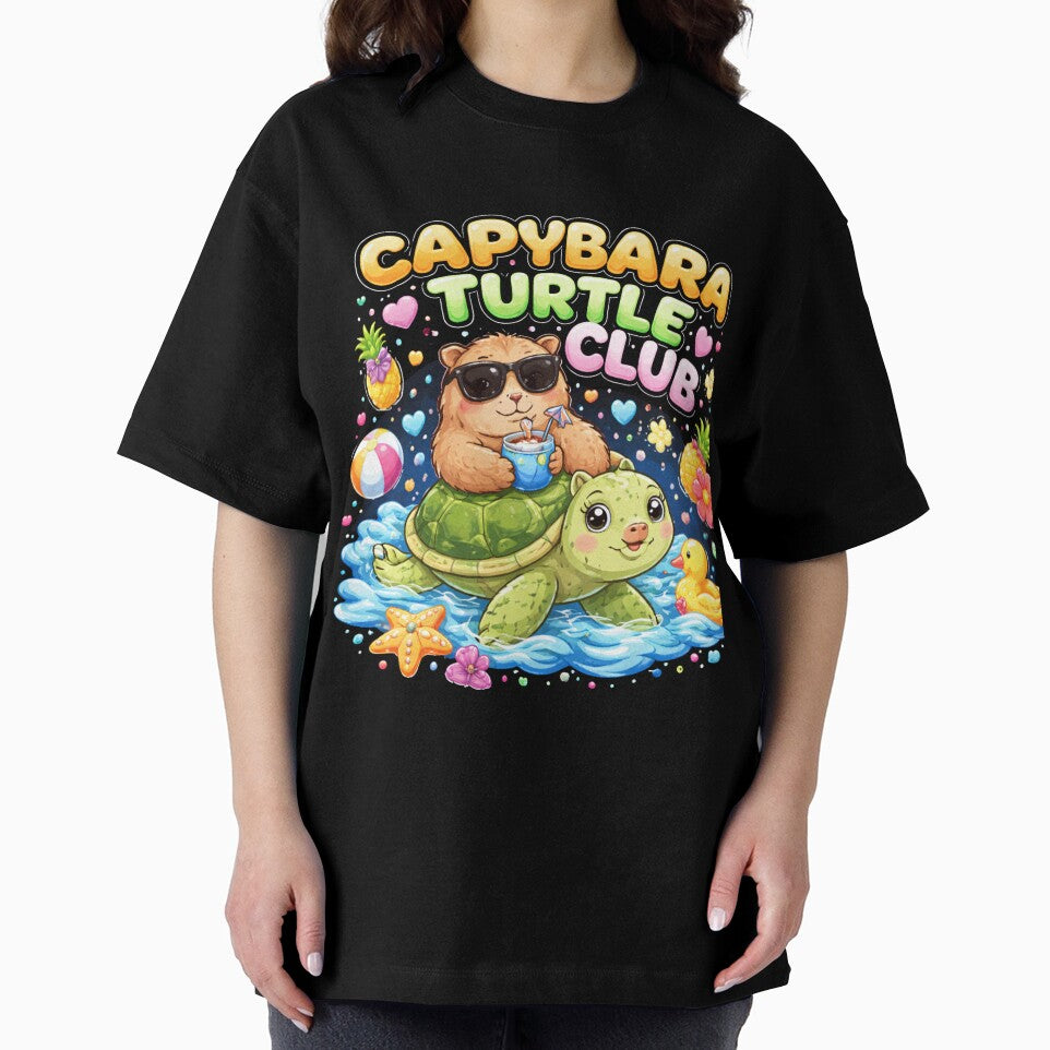 Capybara Turtle Club – Funny Chill Animal Meme Aesthetic Design by Wear Sculpt