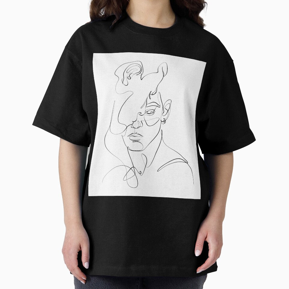 One line minimalist male couple face portrait by Bondingsoul