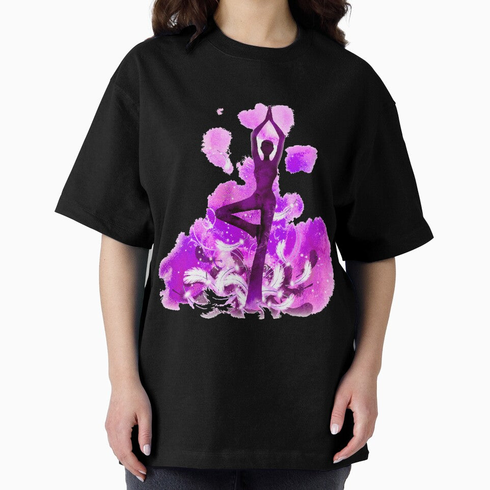The yoga tree pose in purple by munaykidisenios