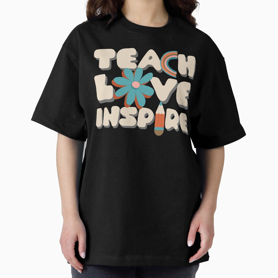 Retro Teacher Gift,  Back to School for Teacher, Teach Love Inspire by JKDESIGNS61219