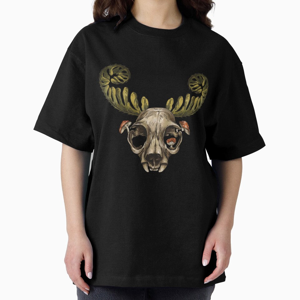 Return to the forest - antler skull mushroom graphic by halesyeahhh