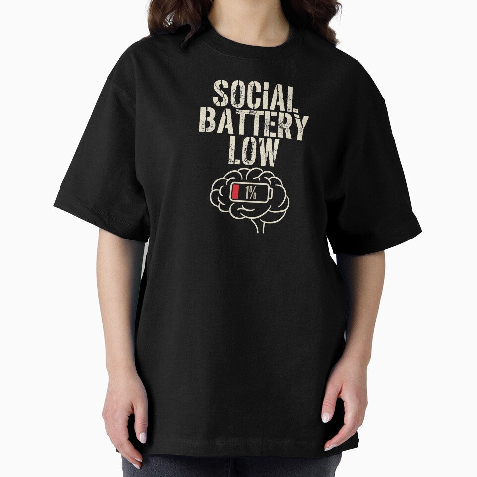 Social Battery Low 1 Percent - Introvert Humor Brain Design by DONT ASK CLUB