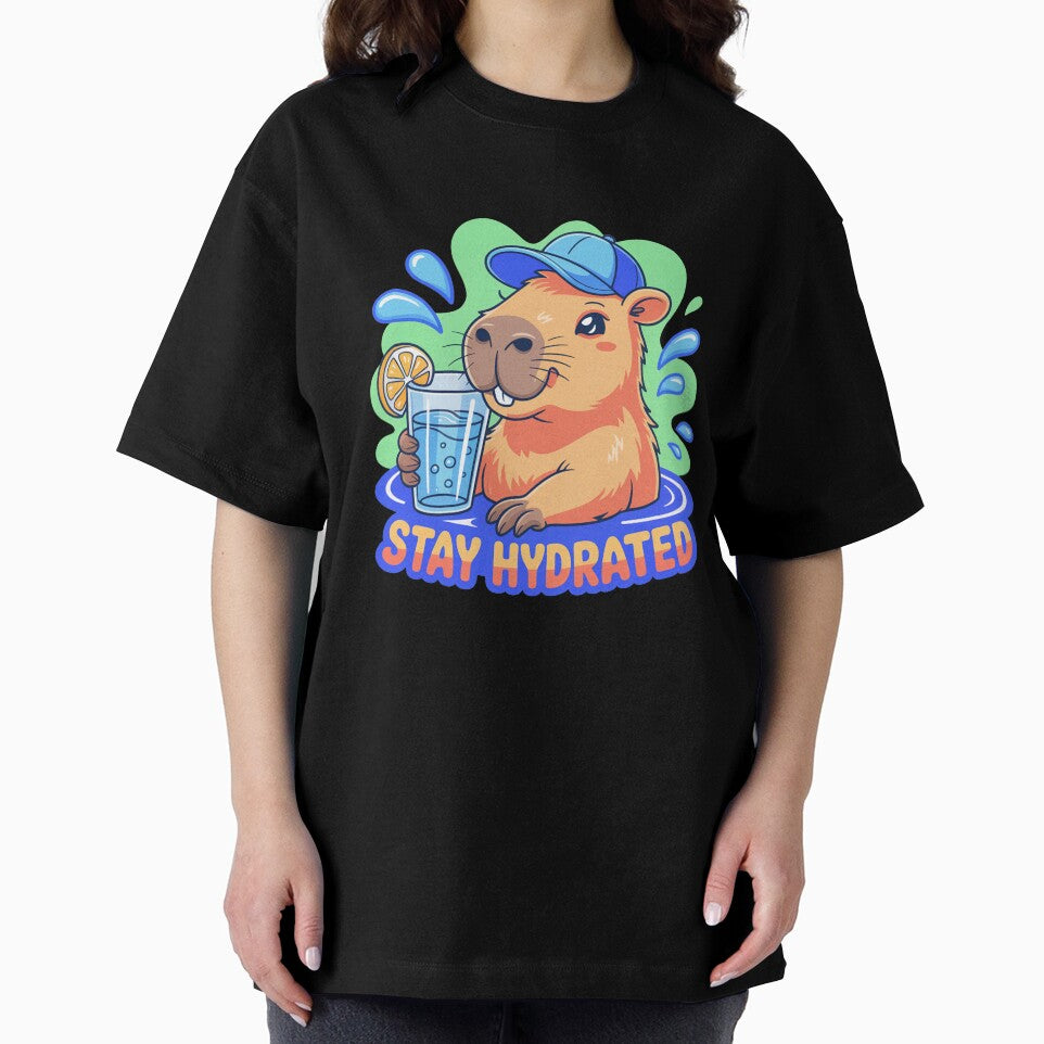 Stay Hydrated Funny Capybara Cartoon by MonkiFlipp