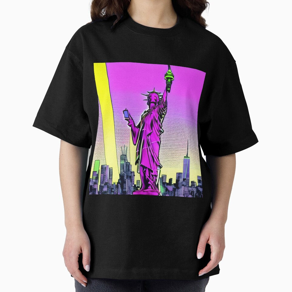 modern retro style statue of liberty by imagenia