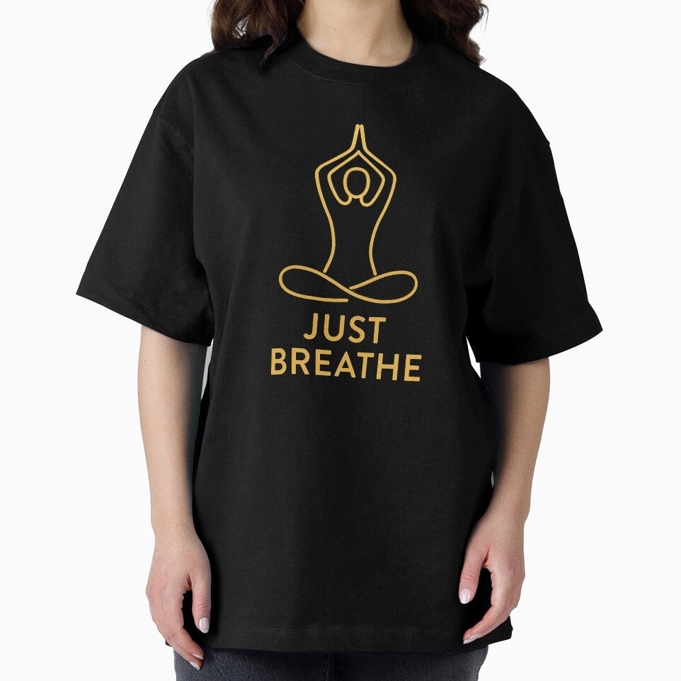 Just Breathe – Golden Meditating Pose Minimal Zen by Kalpa