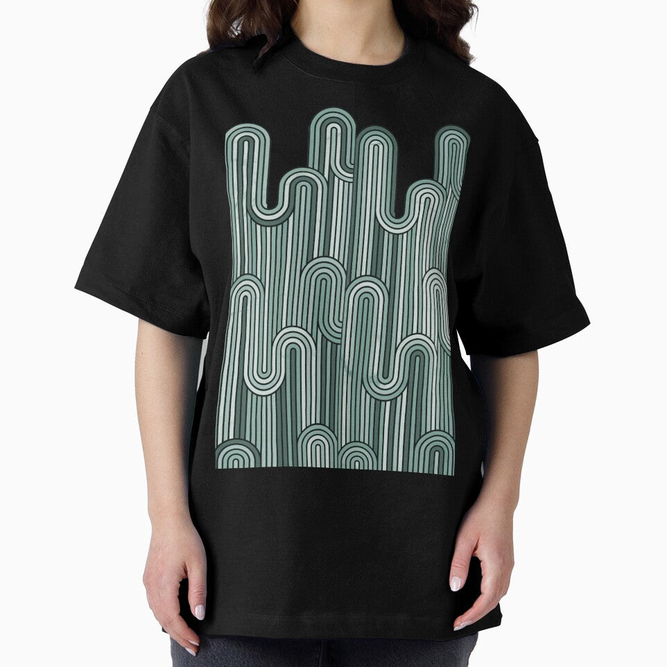 Retro Wavy Stripes - Sage Green by SilverPegasus