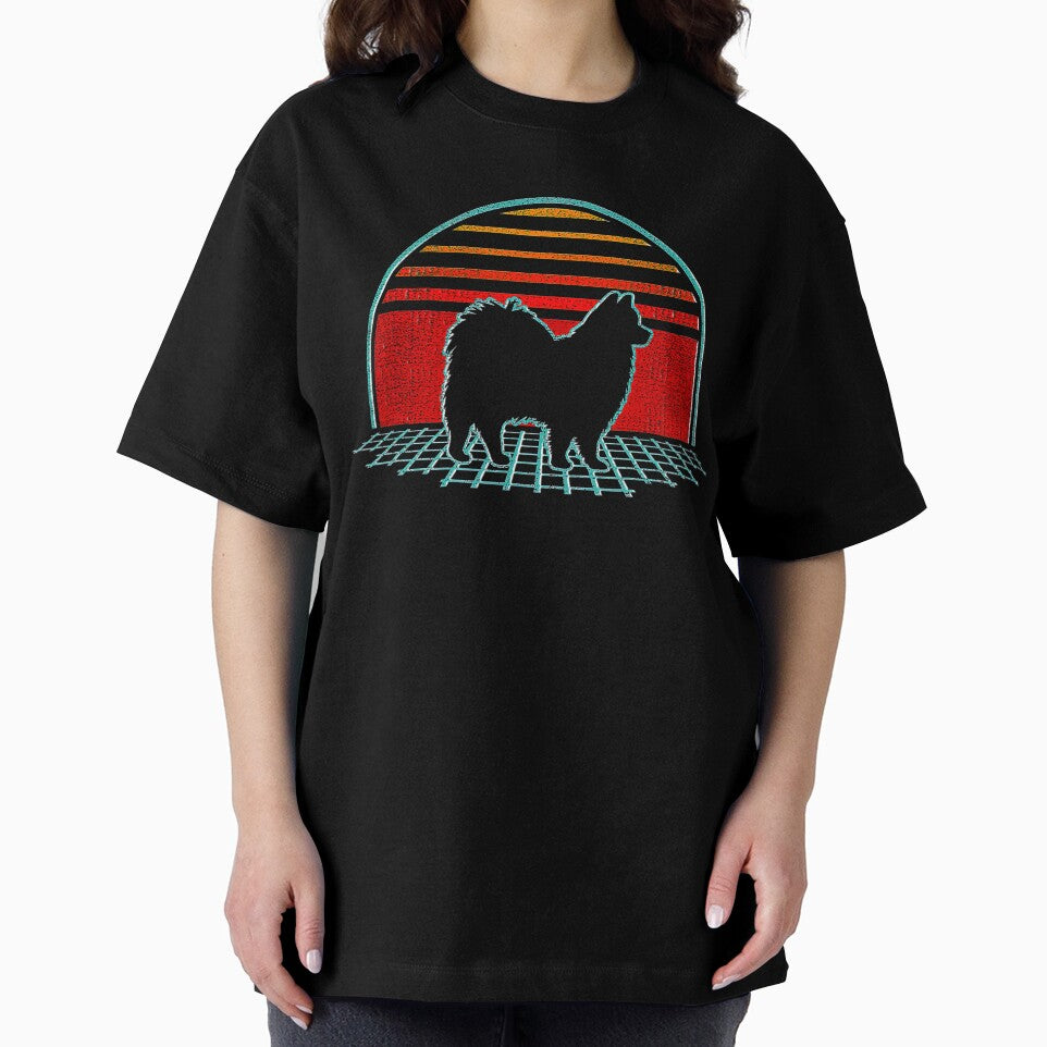 American Eskimo Dog Retro Vintage 80s Style Tee Gift Love by BargerStore