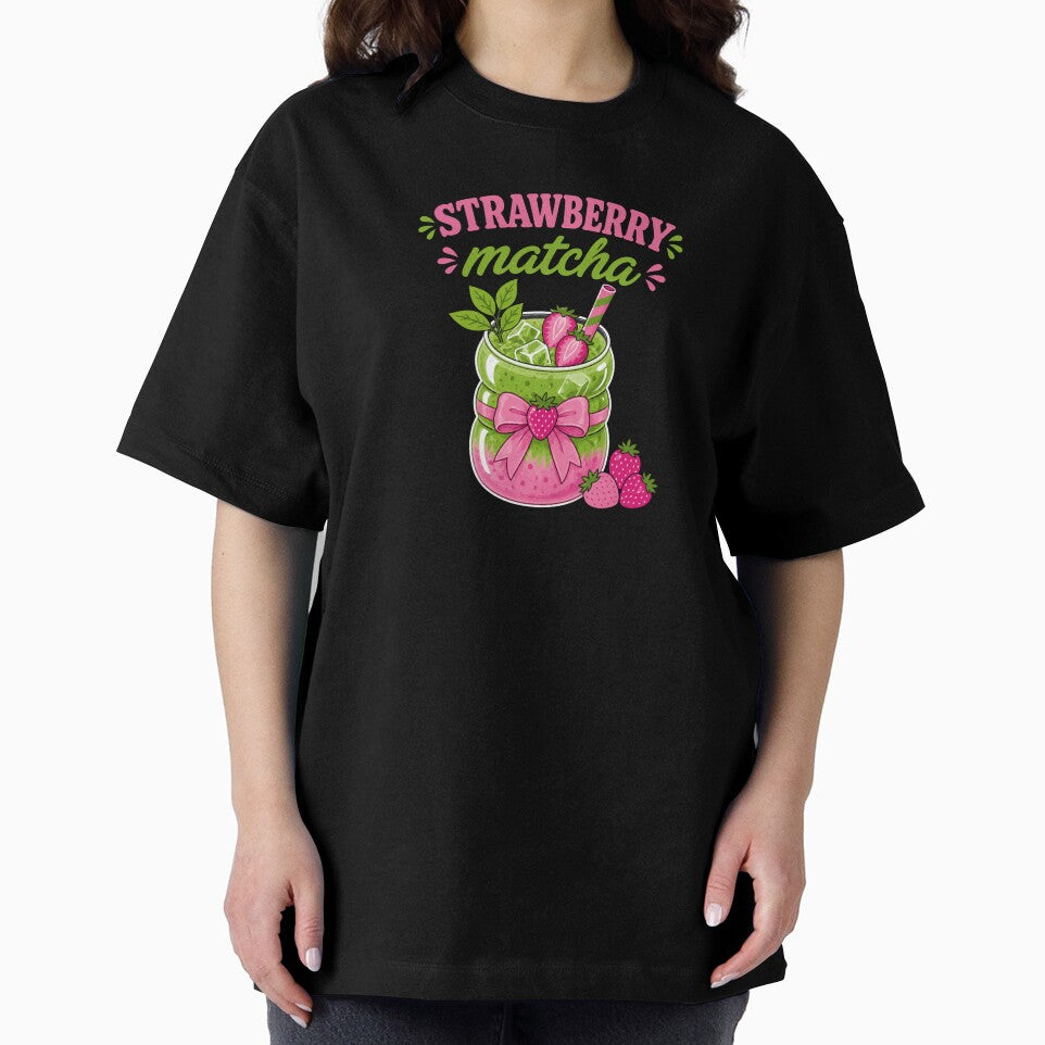 Strawberry Matcha Shirt Cute Aesthetic Drink Tee Kawaii Cafe Style by Aimetoi