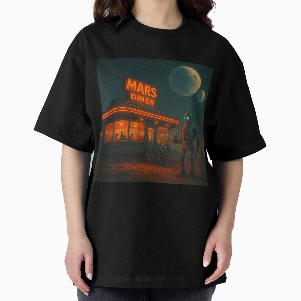 Retro Martian Diner – Robots Under Twin Moons by holaitssher
