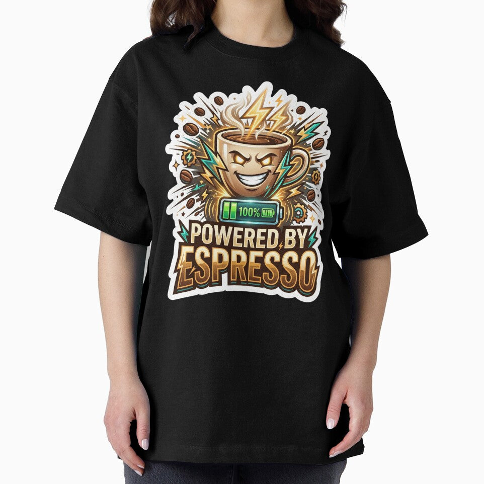 Powered By Espresso Funny Coffee Lover Design by Pixel Analytics