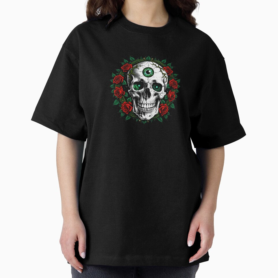 Victorian Gothic Mossy Skull Dark Academia Botanical by AuraPremiumArt