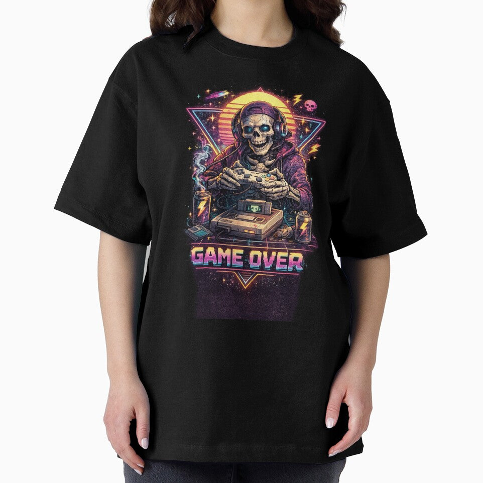 Retro Skeleton Gamer Game Over by neonvael